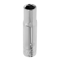 DADO HEXAGONAL PROFUNDO 10 MM CUADRO 3/8" ACERO CROMADO