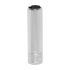 DADO HEXAGONAL PROFUNDO 12 MM CUADRO 3/8" ACERO CROMADO