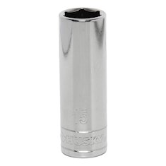 DADO HEXAGONAL PROFUNDO 15 MM CUADRO 3/8" ACERO