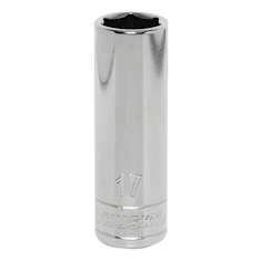 DADO HEXAGONAL PROFUNDO 17 MM CUADRO 3/8" ACERO
