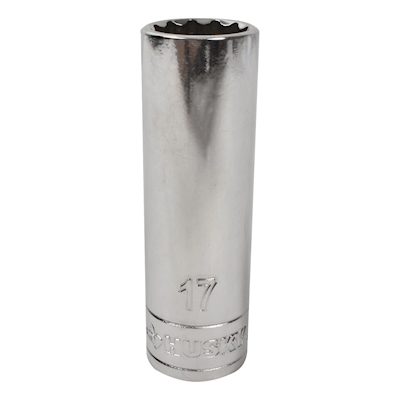 DADO PROFUNDO 12 PUNTOS 17 MM CUADRO 1/2" ACERO