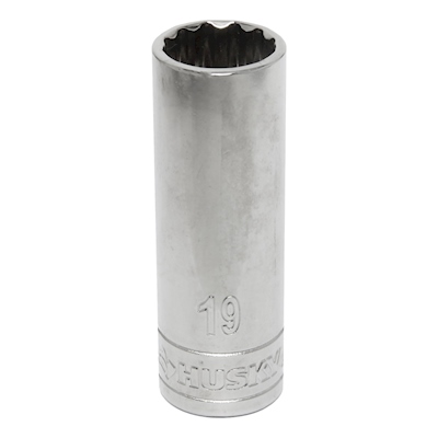 DADO LARGO 19 MM CUADRO 1/2" ACERO 12 PUNTAS