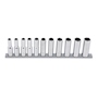 JUEGO DE DADOS LARGOS METRICOS 11 PIEZAS CUADRO 1/2" ACERO CON TRATAMIENTO TERMICO