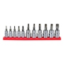 JUEGO DE DADOS TORX 11 PIEZAS CUADROS 1/4" Y 3/8" ACERO CROMADO