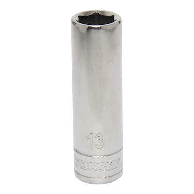 DADO HEXAGONAL PROFUNDO 13 MM CUADRO 3/8" ACERO CROMO VANADIO
