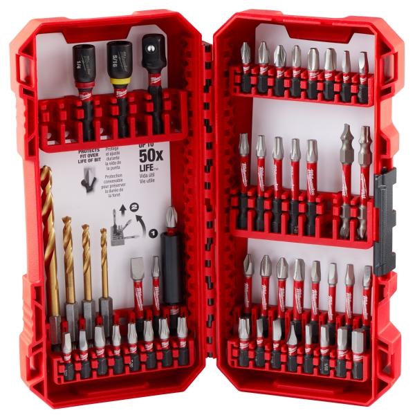 JUEGO DE BROCAS Y PUNTAS SHOCKWAVE DE 50 PIEZAS MILWAUKEE
