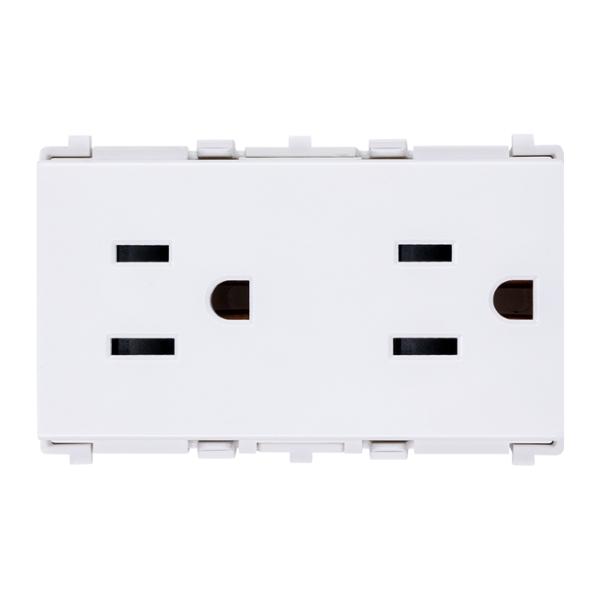 CONTACTO DÚPLEX DE 3 MÓDULOS BLANCO
