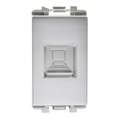 TOMA DE CÓMPUTO TIPO RJ45 DE 1 MÓDULO GRIS SATÍN