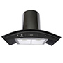 CAMPANA DE COCINA DE PARED 90 CM NEGRO CON ILUMINACIÓN LED