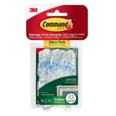CLIPS DECORATIVOS COMMAND PARA EXTERIORES, TRANSPARENTE, PEQUEÑO, 32 UND