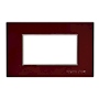 PLACA DE PARED DE 3 MÓDULOS ROJO BURDEOS METALIZADO
