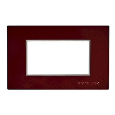 PLACA DE PARED DE 3 MÓDULOS ROJO BURDEOS METALIZADO