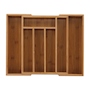 ORGANIZADOR DE CUBIERTOS PARA CAJÓN EXPANDIBLE 7 COMPARTIMENTOS DE BAMBÚ 40 X 32 X 5 CM