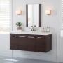 GABINETE PARA BAÑO DE EMPOTRAR STELLA 48" OLMO OSCURO EN TERMOFORMADO CON LAVABO BLANCO