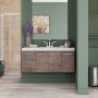GABINETE PARA BAÑO DE EMPOTRAR STELLA 48" ROBLE CLARO EN TERMOFORMADO CON LAVABO BLANCO