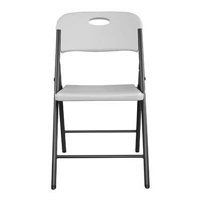 SILLA PLEGABLE DE JARDÍN 84 X 47.8 CM PLÁSTICO Y METAL BLANCO