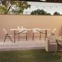 MESA PLEGABLE RECTANGULAR 183.8 CM METAL Y POLIETILENO BLANCO