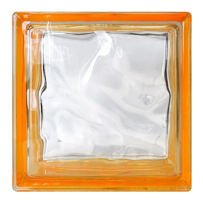 VIDRIOBLOCK NEÓN NARANJA 19 X 19 X 8 CM INDEX