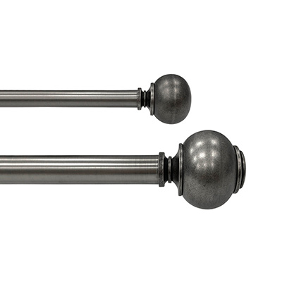 SET DE CORTINERO AJUSTABLE DOBLE 1 & 3/4 pulg. DE 91 A 182 CM ESTILO NUDO COLOR ESTAÑO