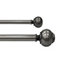 SET DE CORTINERO AJUSTABLE DOBLE 1 & 3/4 pulg. DE 182 A 365 CM ESTILO NUDO COLOR ESTAÑO