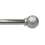 SET DE CORTINERO AJUSTABLE SENCILLO 7/16 pulg. DE 121 A 213 CM ESTILO BOLA COLOR PLATA