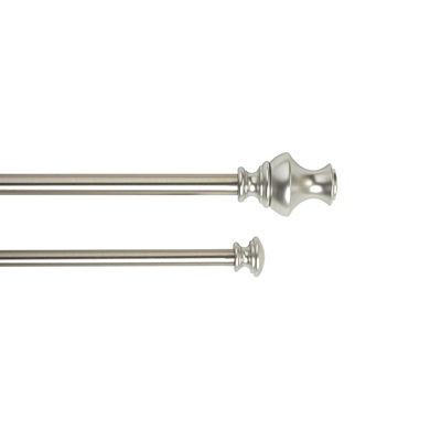 SET DE CORTINERO DOBLE AJUSTABLE DE 71 A 122 CM PLATA