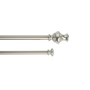 SET DE CORTINERO DOBLE AJUSTABLE DE 71 A 122 CM PLATA
