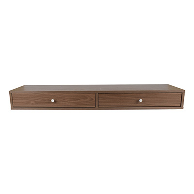REPISA DOBLE CAJÓN SOPORTA HASTA 30 KG 120 X 30 CM 1 PIEZA MDF CAFÉ NOGAL