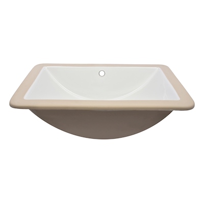 LAVABO PARA BAÑO BAJO CUBIERTA BLANCO RECTANGULAR 54.6 X 39 CM CON REBOSADERO