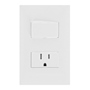 PLACA CON INTERRUPTOR DE 3 VÍAS Y RECEPTACULO BLANCO LEVITON