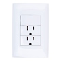 PLACA CON 2 CONTACTOS A TIERRA Y 1 INTERRUPTOR SENCILLO BLANCO LEVITON CIEN