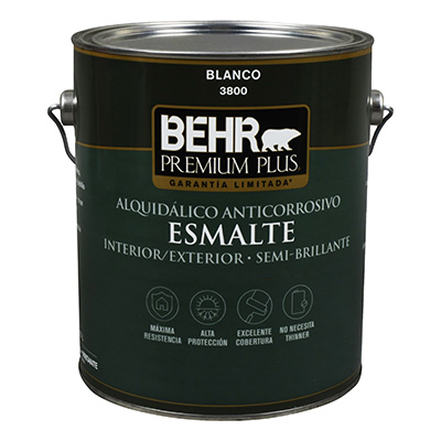 ESMALTE ALQUIDÁLICO MULTISUPERFICIE INTERIOR/EXTERIOR SEMI-BRILLANTE ANTICORROSIVO 3.73 L