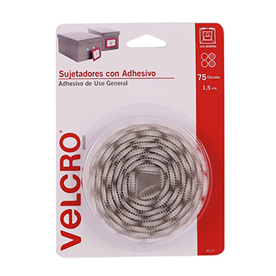 SUJETADORES CON ADHESIVO 1.5 CM BLANCO 0.059 KG 75 PIEZAS