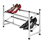 ZAPATERA EXPANDIBLE Y APILABLE DE 2 NIVELES PLATA