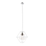 LÁMPARA COLGANTE VINTAGE DE METAL PLATA CROMADO 1 LUZ BYTE