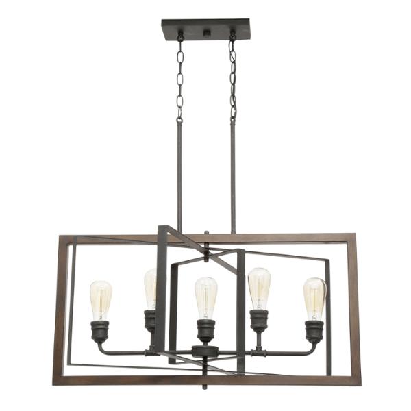 CÁNDIL VINTAGE DE METAL NEGRO SEMI MATE 5 LUCES PALERMO