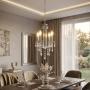 CANDIL COLGANTE CLÁSICO FRANCIS METAL PLATEADO CROMADO 4 LUCES INCANDESCEDNTES