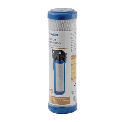 CARTUCHO FILTRO DE AGUA PORTAFILTRO CARBON ACTIVO REDUCE CLORO DURACION 6 MESES BLANCO