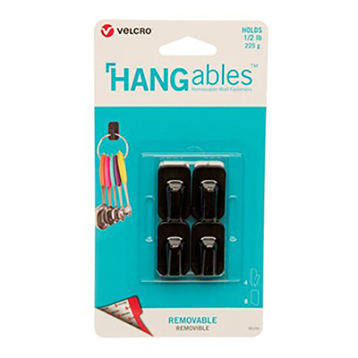 GANCHO DE 18.12 X 9.68 HANGABLES NEGRO 4 PIEZAS