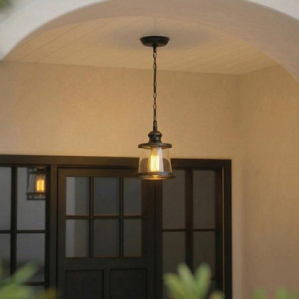LÁMPARA COLGANTE VINTAGE DE VIDRIO Y METAL BRONCE 1 LUZ KOBE