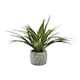 PLANTA ARTIFICIAL DECORATIVA CON MACETA GRIS DE CEMENTO