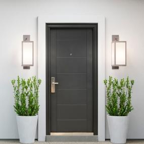 PUERTA EXTERIOR DE SEGURIDAD 13 PASADORES 96 X 213 CM DERECHA NEGRO TEXTURIZADO