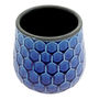 MACETA DE CERÁMICA REDONDA MEDIANA AZUL BRILLANTE 20 CM PARA INTERIOR Y EXTERIOR