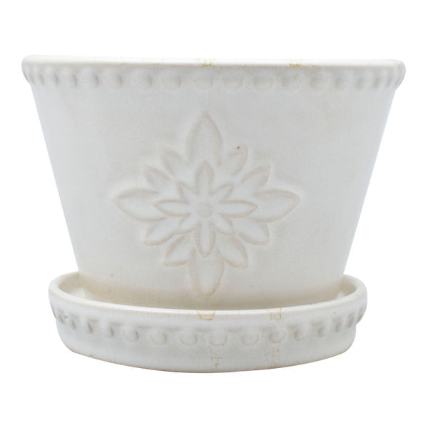 MACETA LORNA BLANCA 6"