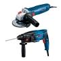 COMBO MARTILLO PERFORADOR SDS PLUS 720W Y ESMERIL DE 4 1/2" 710W BOSCH