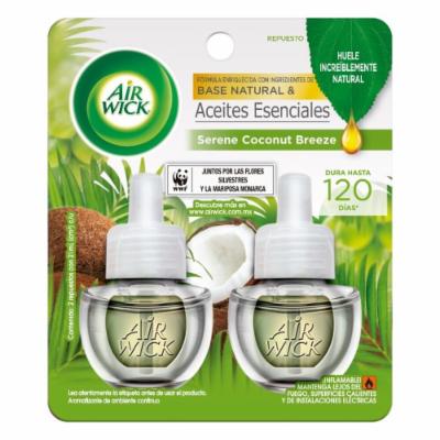 AROMATIZANTE DE AMBIENTE CONTINUO 21 ML TRANSPARENTE AIR WICK 2 PIEZAS