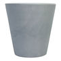 MACETA DE PLÁSTICO REDONDA EXTRA GRANDE GRIS MATE 18 PULG PARA INTERIOR Y EXTERIOR