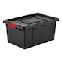 CAJA ORGANIZADORA USO RUDO 57 L PLÁSTICO TAPA NEGRA CON BROCHE