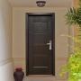 PUERTA EXTERIOR DE SEGURIDAD 13 PASADORES 96 X 213 CM IZQUIERDA WENGUE TIPO MADERA
