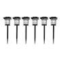 ESTACA DE LUZ SOLAR PARA JARDÍN ENCENDIDO AUTOMÁTICO 8 LM NEGRO MATE 6 PIEZAS